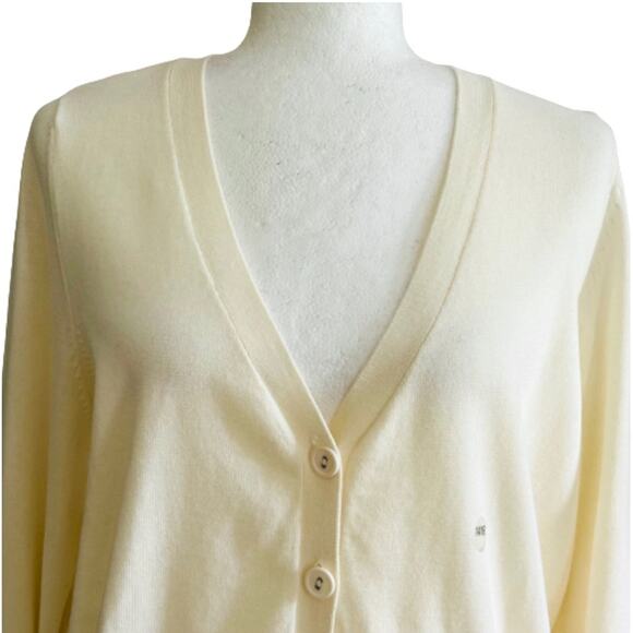 Lane Bryant Cardigan Sweater Cream Cotton Pockets Button Front Size 14/16 XL NEW - Picture 3 of 11